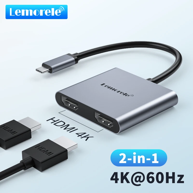 Lemorele USB C to Dual HDMI Adapter 【#TC21】