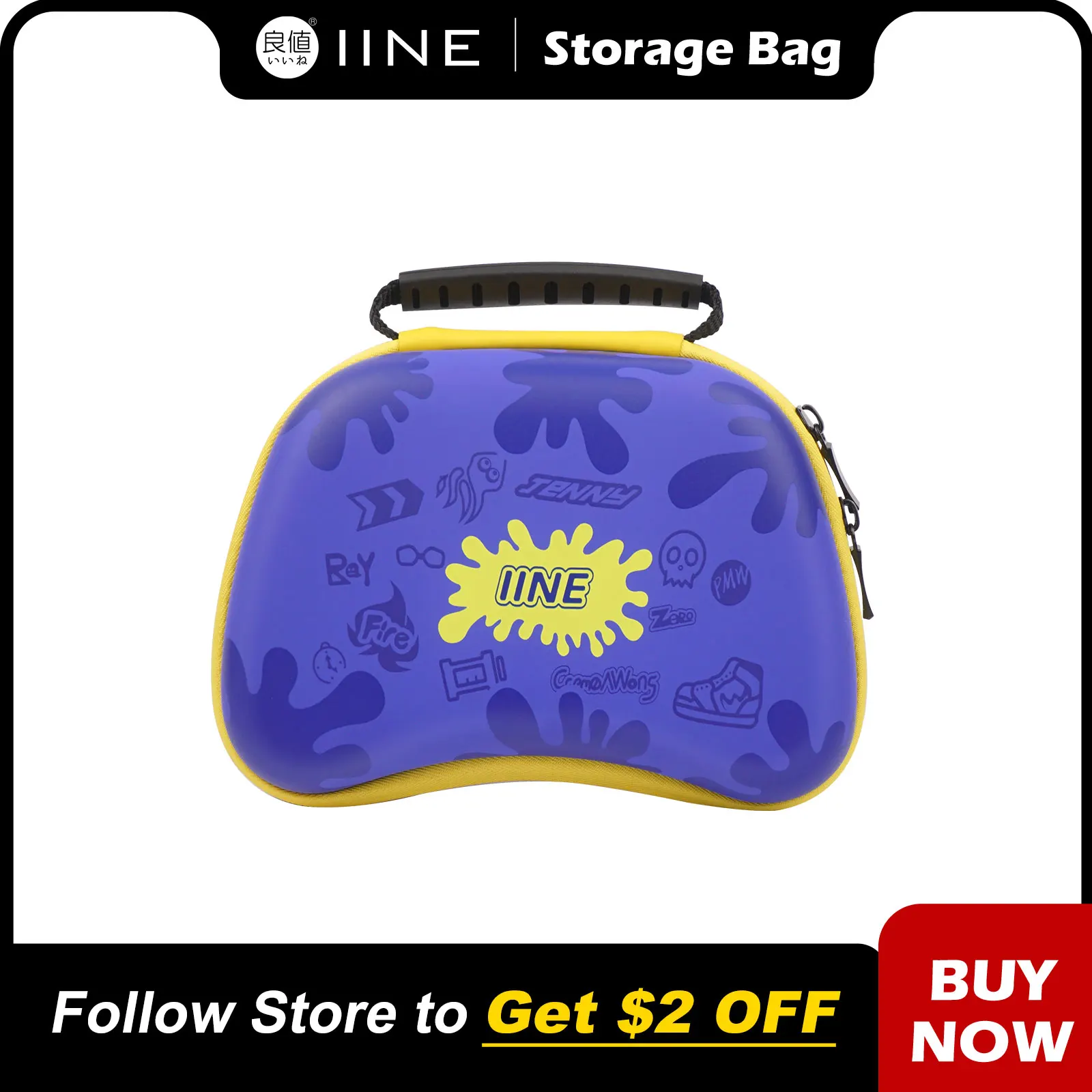 Iine Per Xbox 1/S/X Series Purple Splatoon Controller Storage Bag Compatibile Per Switch Pro Controller