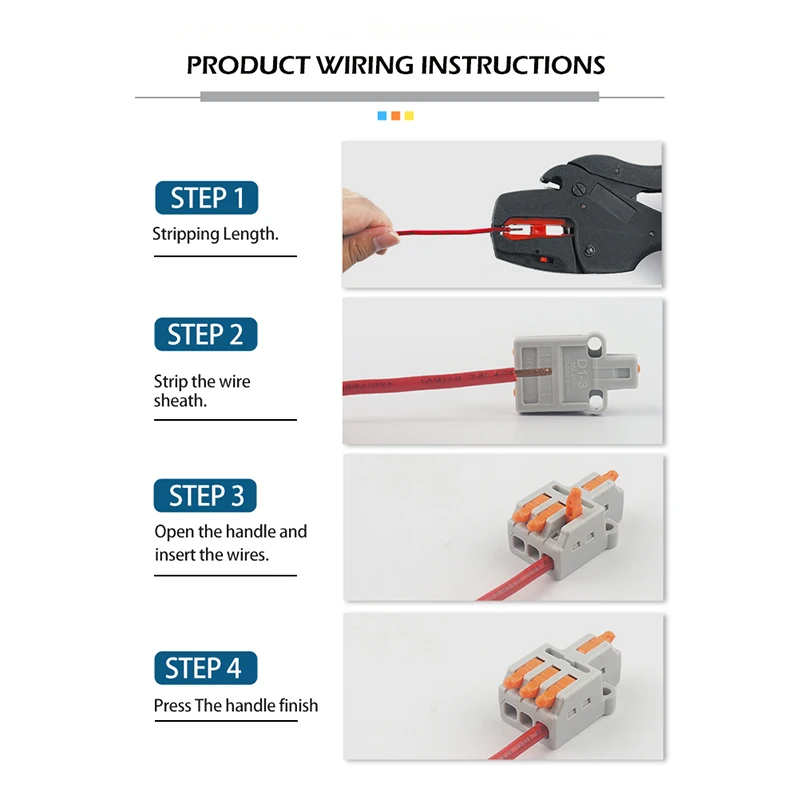 Wire connector Mini Quick Universal Compact 2/3 Pin Splicing Push-in Terminal Block 1 in multiple out with fixing Hole