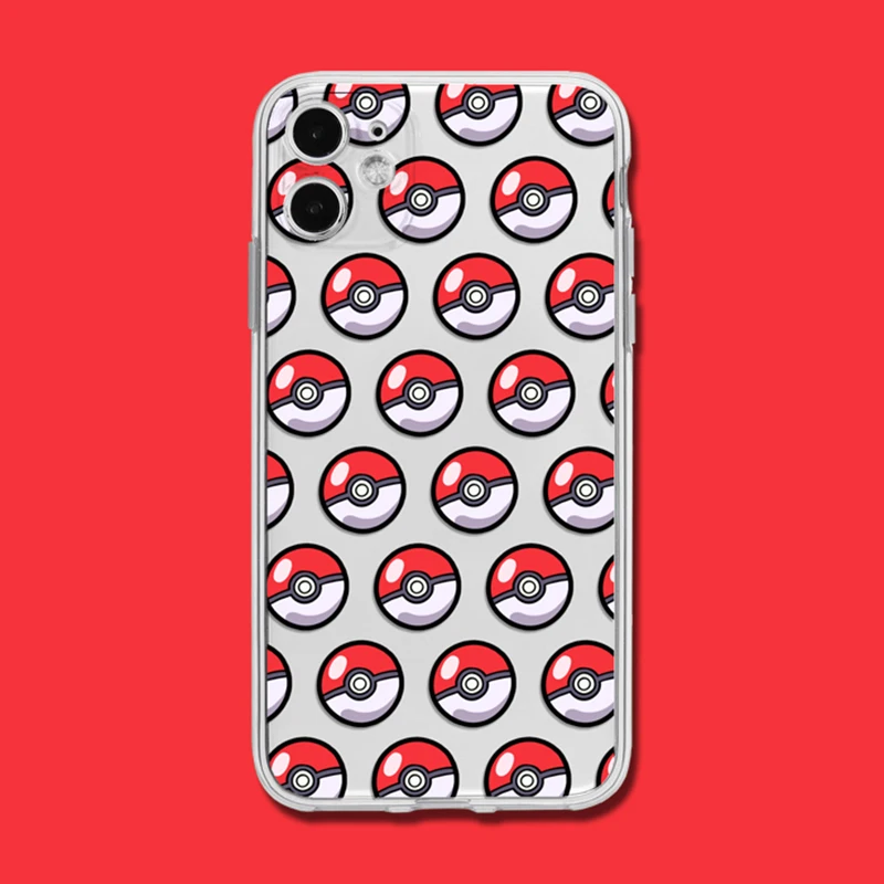 Pokemon Pikachu Cartoon Phone Case For IPhone 11 12 Pro MAX 8 Plus  XS XR XS Max 13 Pro 7 8 6S Cute Cartoon Silicone Case Gift cell phone pouch with strap Cases & Covers