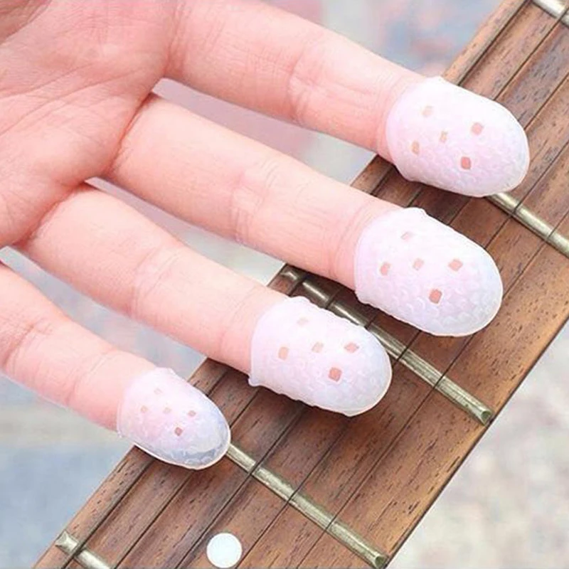 1/5Pcs Finger Silicone Guitar Pressing Finger Covers Thickened Universal Guitar Protectors Wear-Resistant Non-Slip