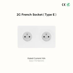 Avoir White Matte Wall Toggle Switch with European Standard Power Socket and Charging Port (2G FR Socket Type E)