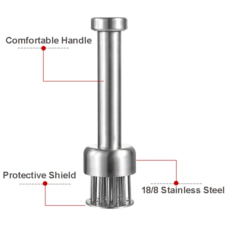 Meat Tenderizer 304 Stainless Steel Loose Meat Needle Hammer Steak Kitchen Tool