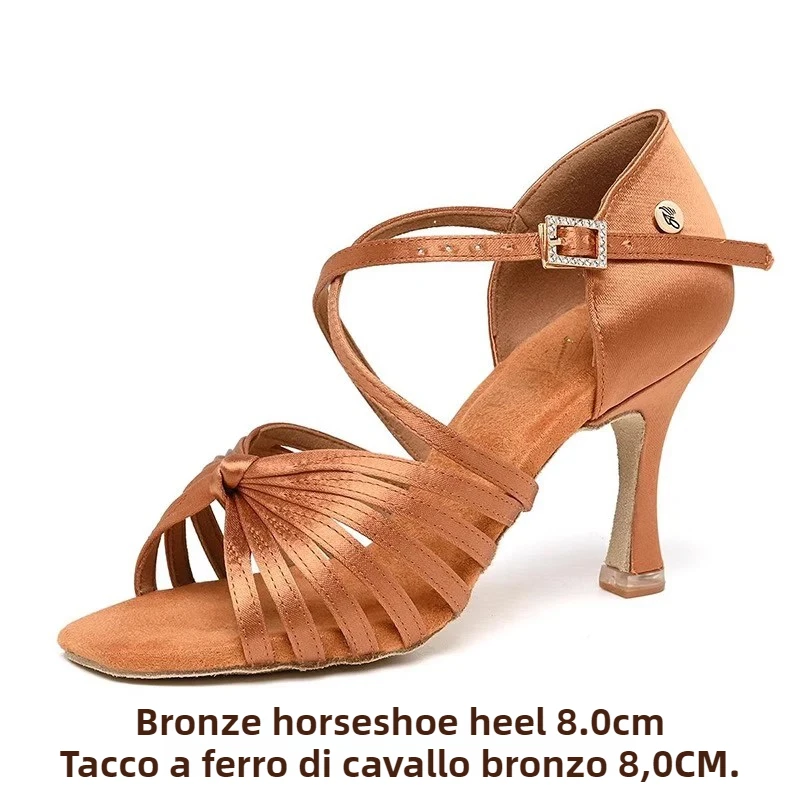ตัวเลือกสินค้า รองเท้าเต้นลาติน U-Heel สำหรับผู้หญิง ส้นแท้ สวมใส่สบาย