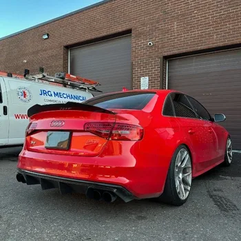 Spoiler Posteriore Stile PSM per Audi A4 S-Line S4 B8 B8.5 2009-2016, Alettone per Bagagliaio e Tetto, Kit Carrozzeria Tuning