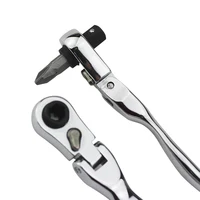 Mini 1/4 Inch Ratchet Wrench, 72-Tooth Reversible Chrome Vanadium Steel Ratchet Wrench with Socket & Bit Driver Dual Head 1