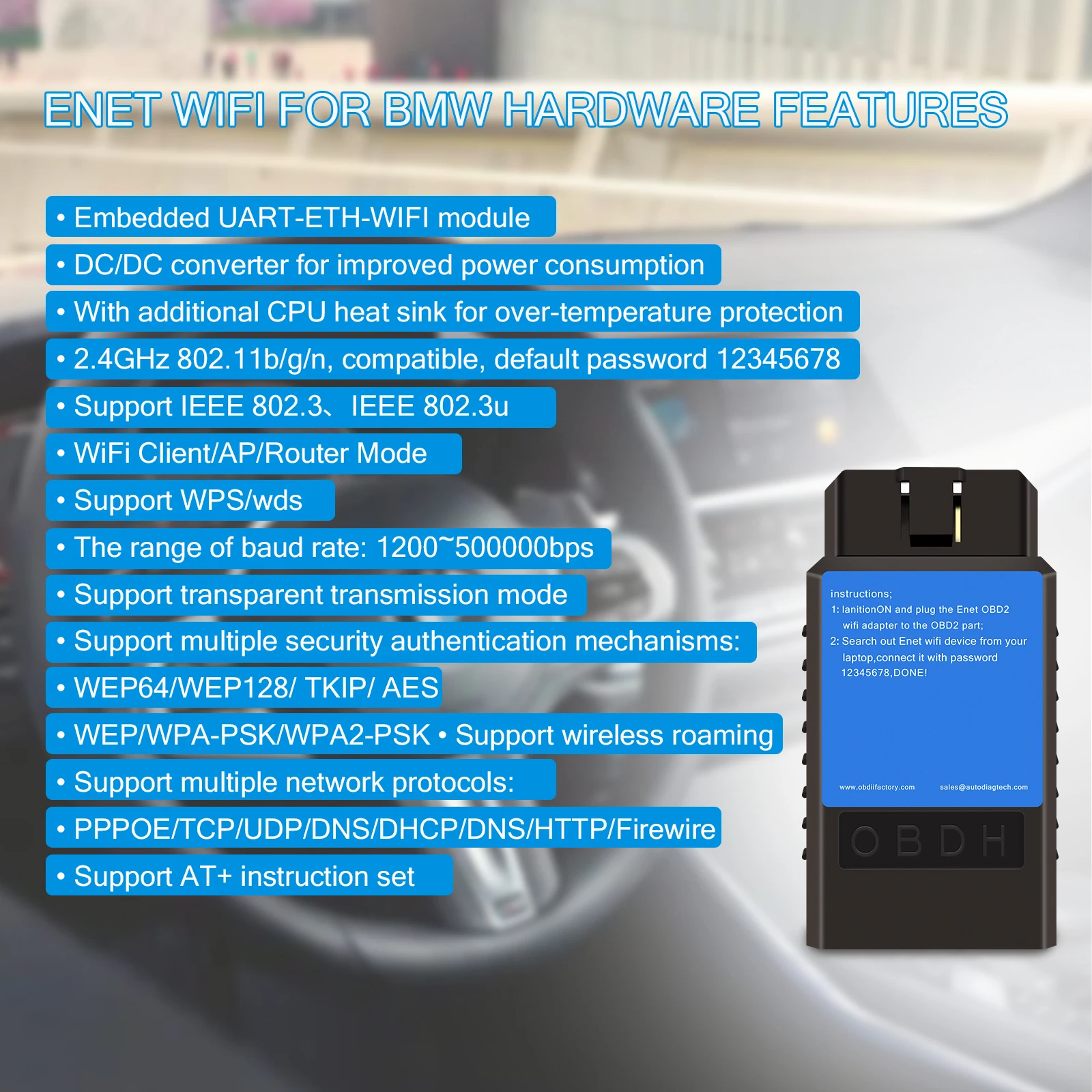 熱販売 SMART BIMMER Wi-Fi BimmerCode BimmerLink公式アダプタ for BMW,MINIコーディング 