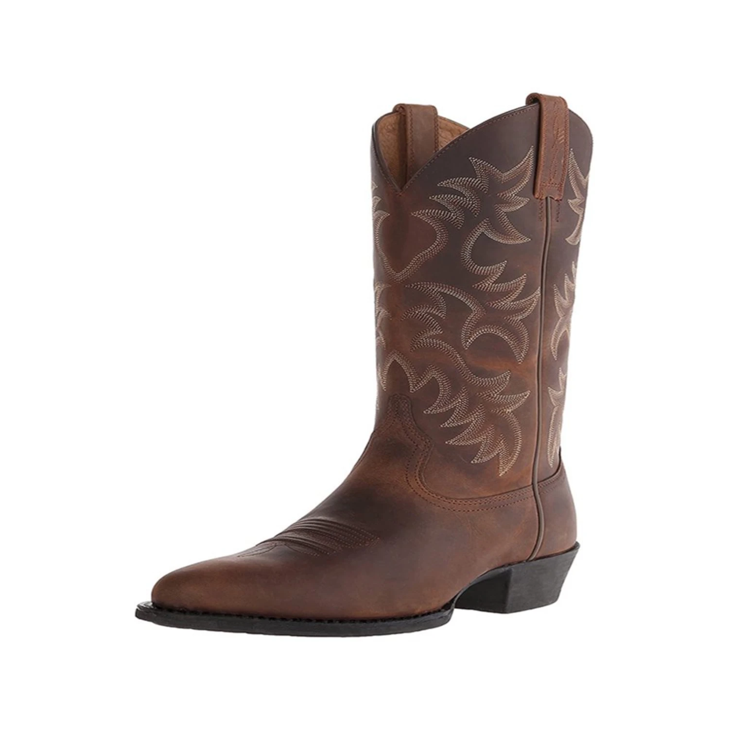 Comfortable Mid Calf Cowboy Boots for Men, Embroidered Size 11