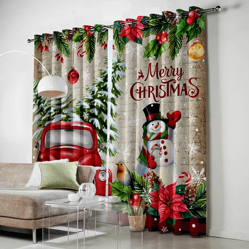 Christmas Window Curtains Decor For Home Bedroom Kitchen Living Room Christmas Ornament Xmas Gifts Navidad Natal New Year 2024 5