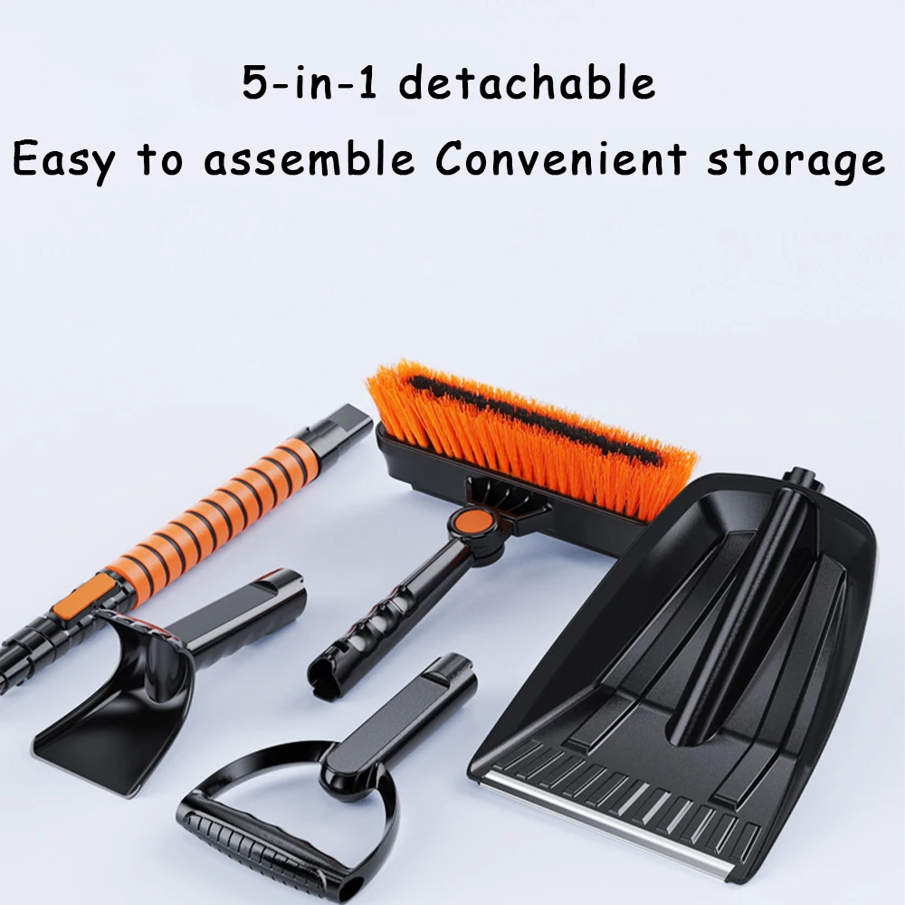 Retractable Car Winter Ice Remover Brush Shovel Set for Easy One-Step Snow Cleaning - Ice Removal Tool with Comfortable Handle