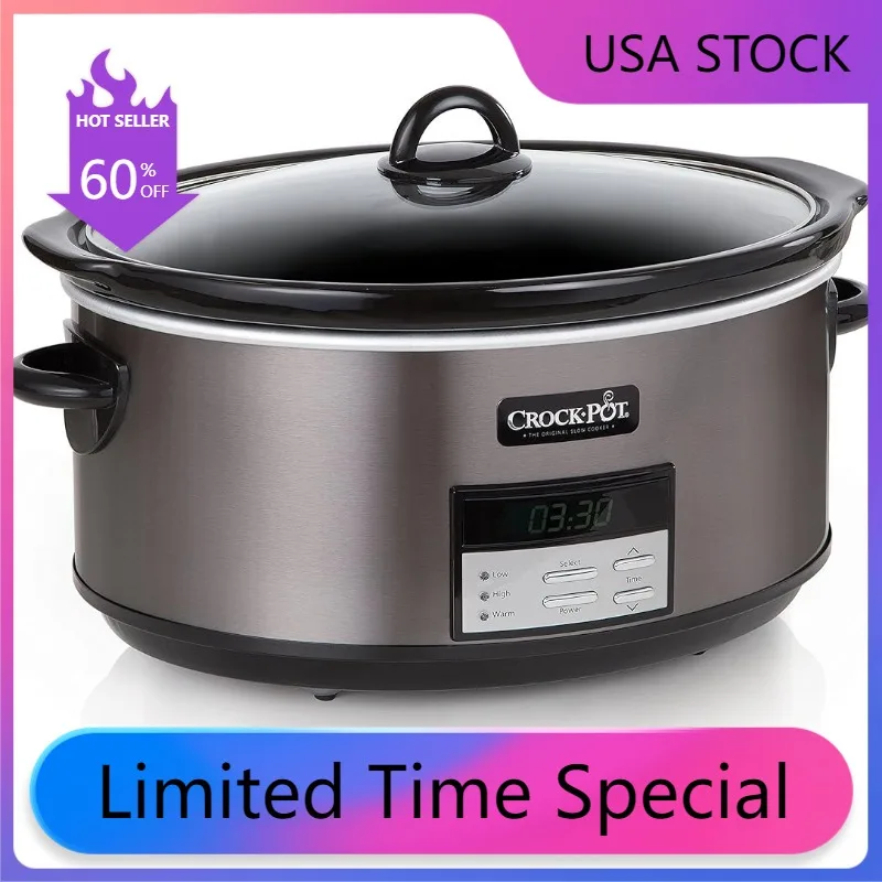 8 Quart Slow Cooker with Bonus Mini 0.6 Quart Warmer - AliExpress