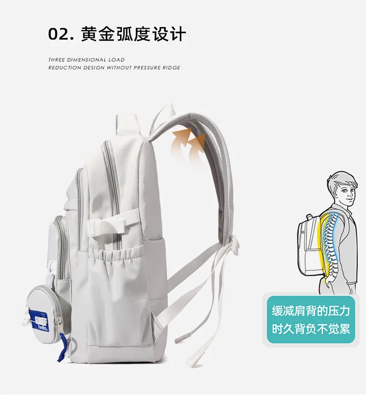 Fashion Waterproof Backpacks Large Back Bag For Women Girl School Bags Kid Book Student Bag Multiple Pockets Schoolbag 4