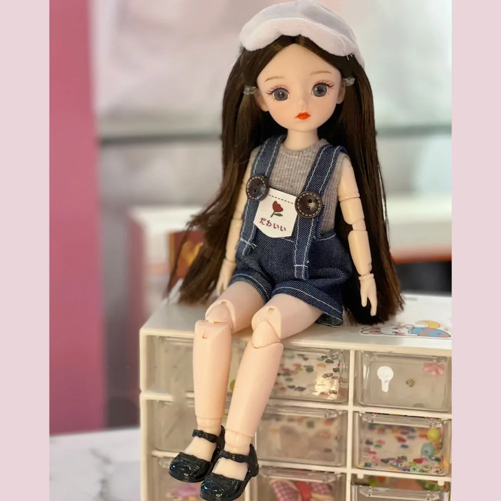 【Be worth】 Movable Big Eyes Princess BJD Doll Korean Makeup Look Mini 30cm Bjd Doll Sweet Fine Clothes 1/6 BJD Doll Mini Girl Toy Children.