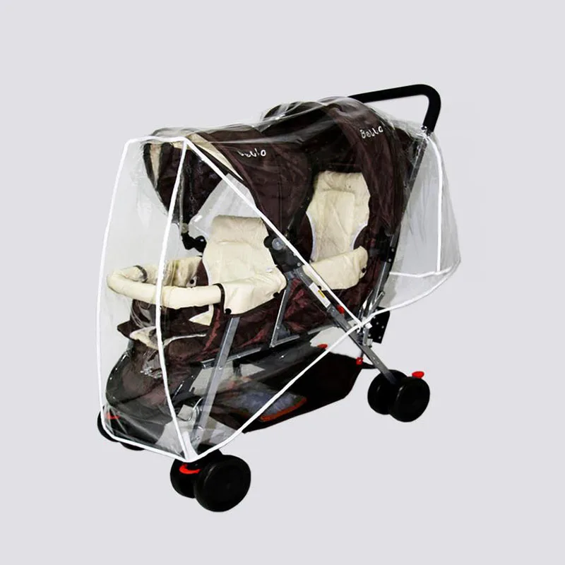 Infant Stroller Raincoat for Twins Baby Pushchairs Rain Cover Clear Stroller Raincoat Wind Dust Shield Stroller Accessories Stroller Rain Cover