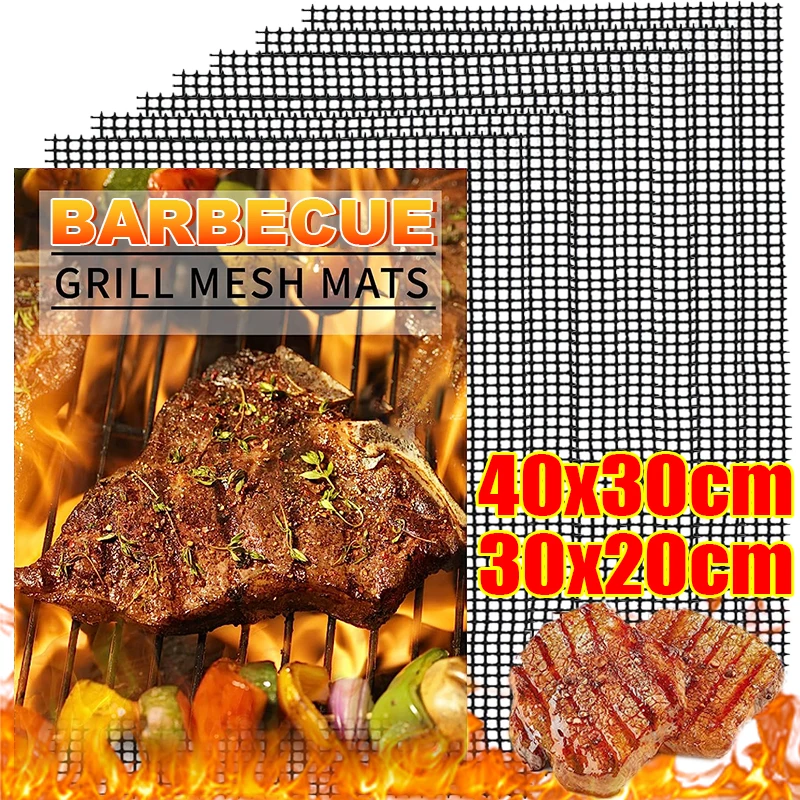 

New Non-stick Barbecue Grilling Mat Replacement Mesh Mats Reusable Heat Resistance BBQ Grill Kitchen Cooking Baking Net Tools