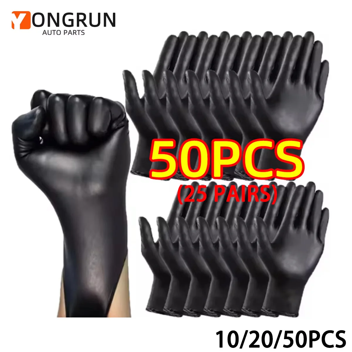 Vinyl disposable gloves disposable nitrile gloves disposable plastic gloves disposable gloves 50/20/10PCS black PVC nitrile disposable cleaning gloves waterproof kitchen cleaning tattoo hairdressing gloves multi purpose