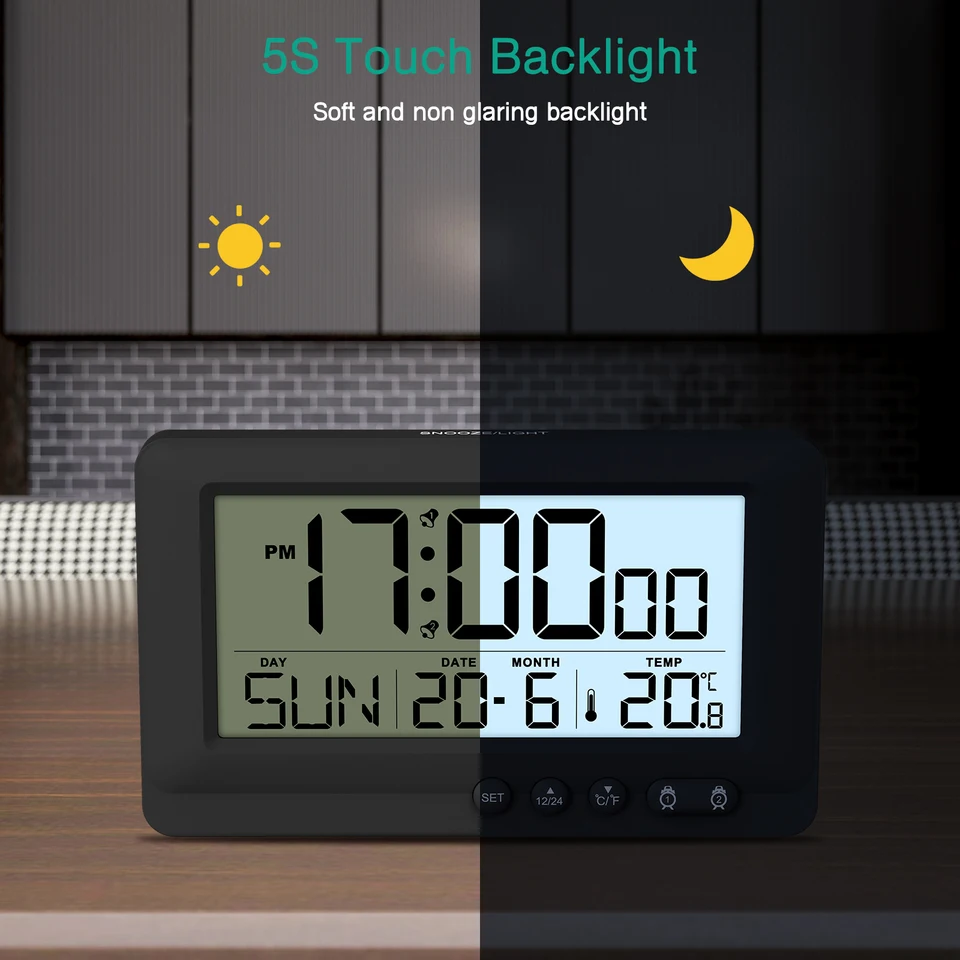 Hometime Orologio LED da Viaggio Compatto Leggero, Display Digitale Hometime Orologio LED da Viaggio Compatto Leggero, Display Digitale