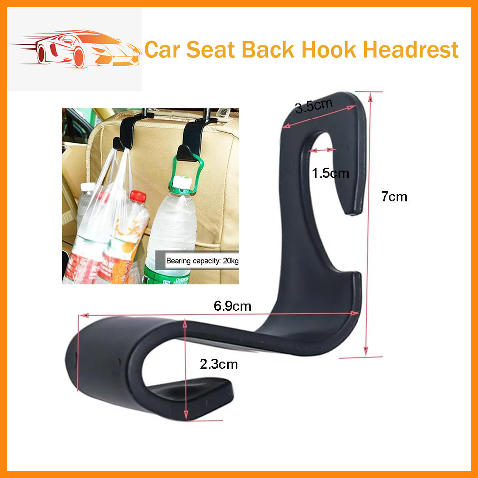 1/2Pcs Universal Car Seat Back Hook Headrest Hanger Car Bag Pouch Clothe Hanging Hook Duarable Fastener Clip Interior Accessorie