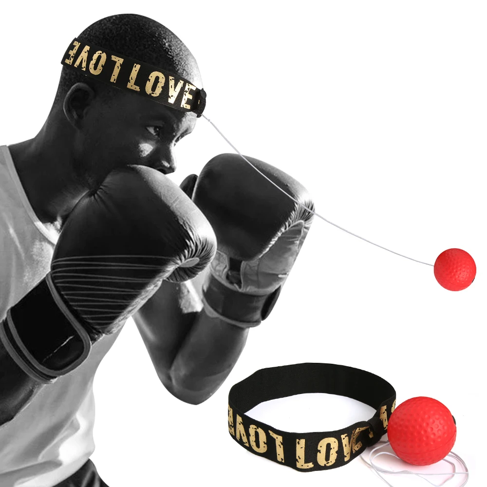 Head Mounted Speed Ball Boxing Punching Bag Boxing Speed Ball Boxing Reaction Ball Boxing Speed Ball Head-mounted PU Punch ball Sanda Training Hand Eye Reaction Home Sandbag Fitness Boxing Equipment