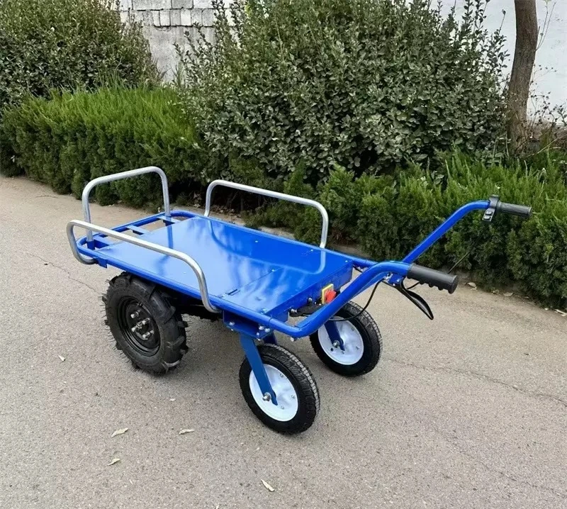 4 Wheel Metal Cargo Outdoor Garden Cart Dump Wagon Heavy Duty 4 Wheels Platform Hand Cart Trolley Electric Hand