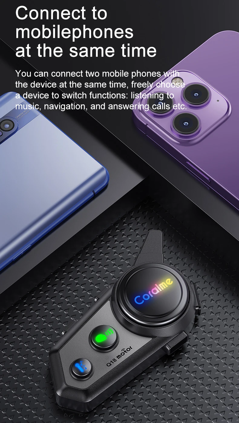 Bluetooth Intercom Headset For Motorcycle Helmets Ipx6 Waterproof_voghion.com