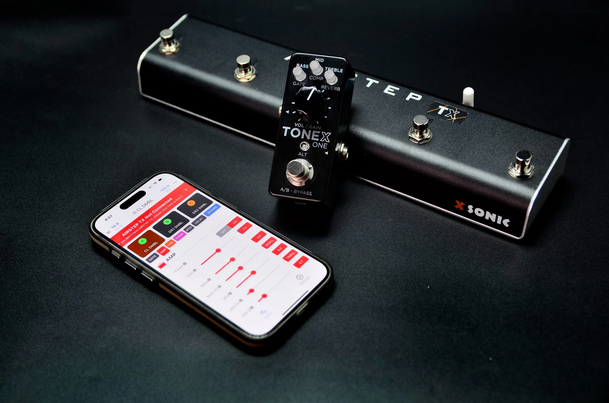 XSONIC AIRSTEP TX、TONEX ONE & PEDAL フットスイッチ、2つの