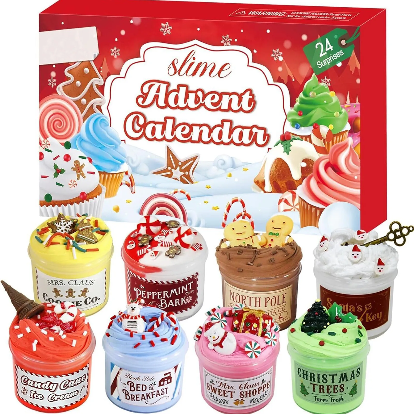 Advent calendar 24 days of slime and kit Christmas countdown calendars gifts slime toys for girls boys kids teens toddlers
