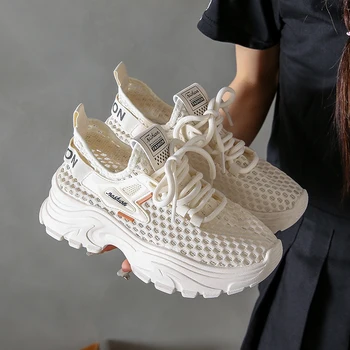 Kids Sneakers New Students Running Sports Shoes Girls Mid-top Board Shoes Baby Casual Soft Bottom Footwear New student walking