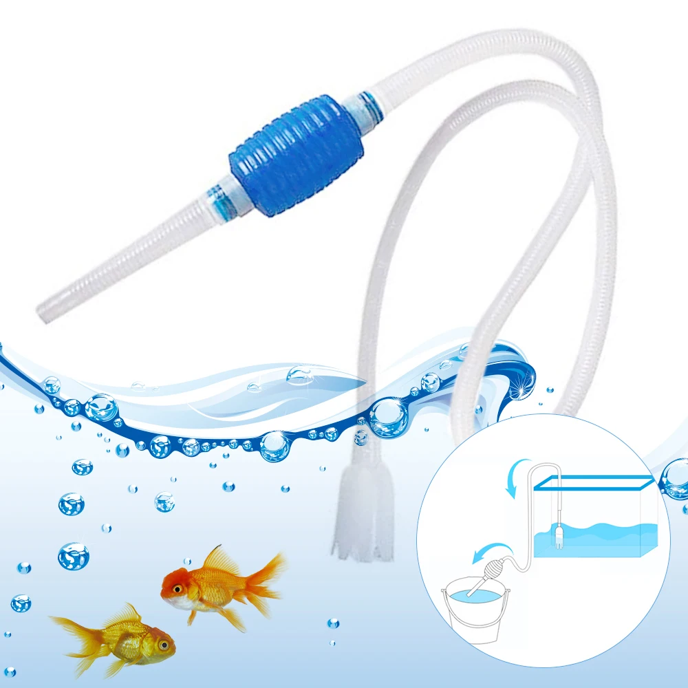 1.5m Aquarium Gravel Cleaner Vacuum Siphon Pump With Filter Nozzle Fish