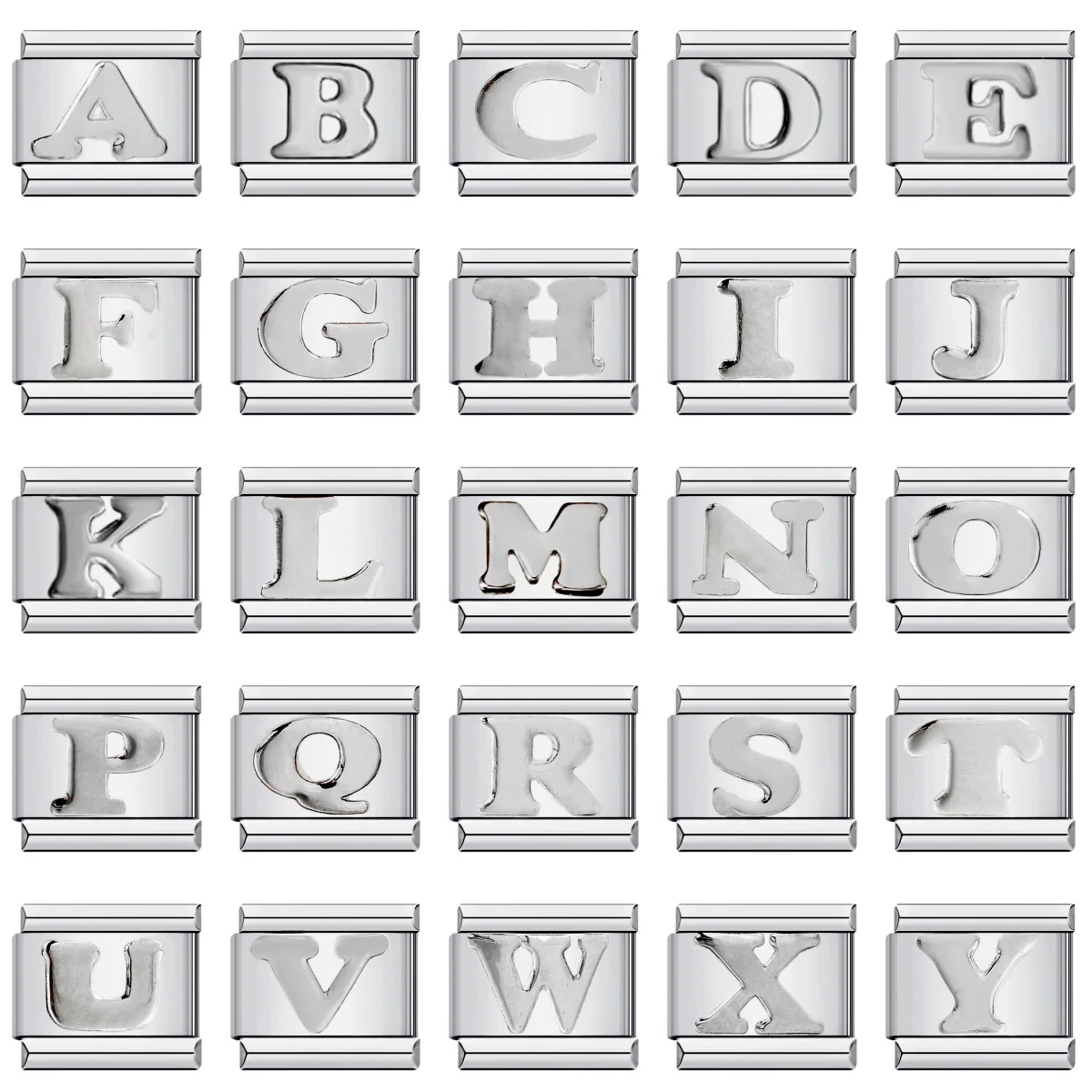 26 englische A-Z-Buchstaben mit Namen, individuelle silberne Farbe, 9 mm Gliederanhänger, italienisches Edelstahl-Armband, DIY-Schmuckherstellung, Handkette – Detail 1