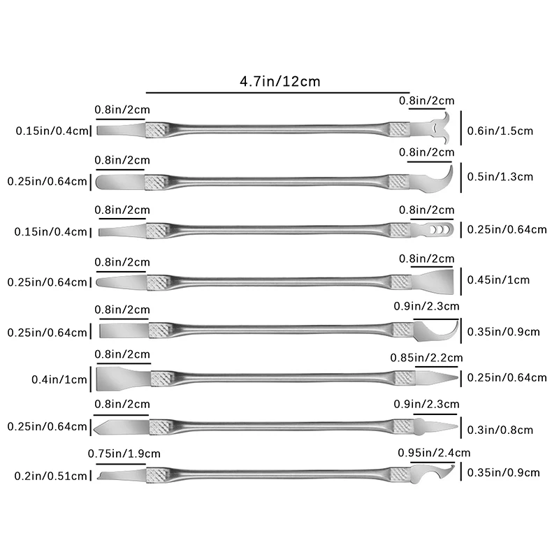 8'i 1 Arada Elektronik Tamir Aleti 304 Paslanmaz Çelik Kaldırma Çubuğu Kavisli Ekran İçin Sökme Seti
