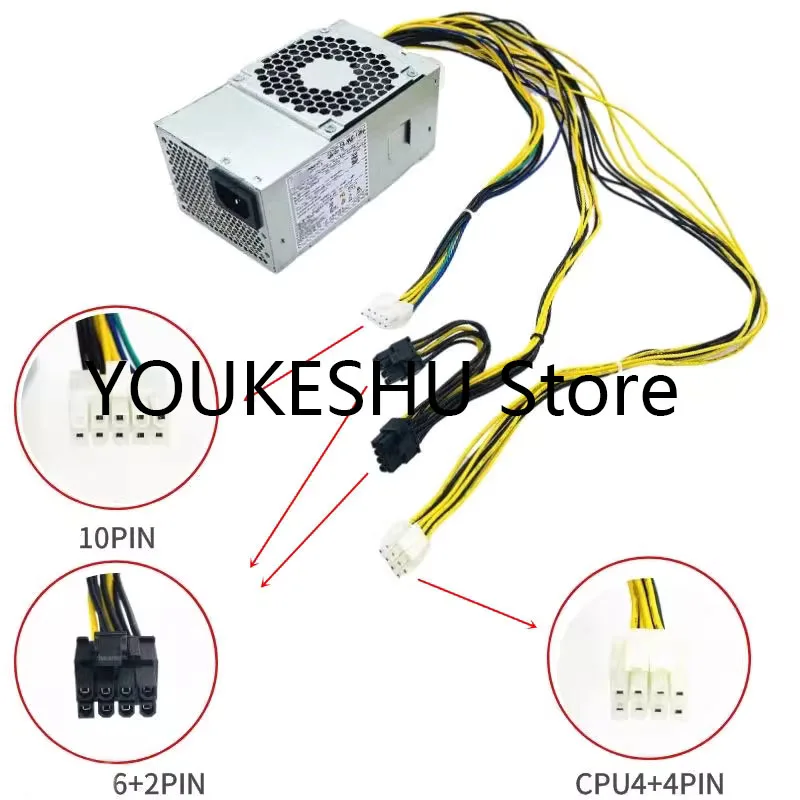 새로운 10핀+4핀+8핀(6+2) PSU M410 M415 M428 M433 M437 SFF 소형 섀시 380W 450W 500W 550W 600W 그래픽 카드 전원 공급 장치