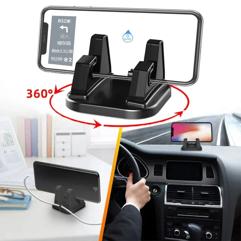차량용 미니 실리콘 휴대폰 홀더 마운트, 360 회전식 휴대폰 GPS 지지 스틱, 대시 보드 휴대폰 브래킷, 안정적인 홀더
