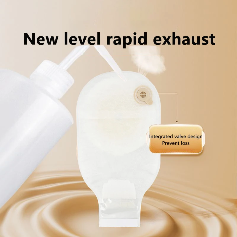 1Pcs Exhaustable Colostomy Bags 65mm Hole One-piece Drainable Ostomy Bags Stoma Care Pouch With Clips Closure Colostomy Bag