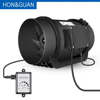 Hon & Guan 인라인 덕트 팬, 6 인치, 0-10V PWM 가변 속도 컨트롤러, 욕실 배기 환풍기, HI-150EC 모터용 공기 추출기
