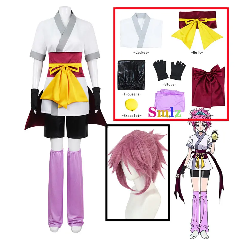 

Machi Cosplay Anime Hunter X Hunter Machi Komacine Cosplay Costume Pink Wig Halloween Carnival Costumes for Women