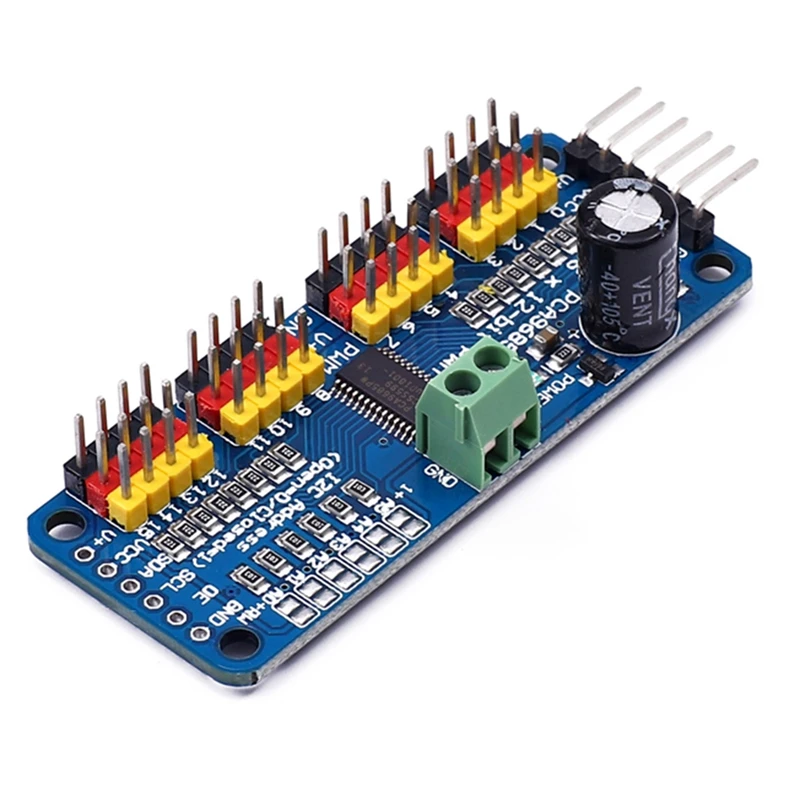 

PCA9685 16 Channel 12-Bit PWM Servo Motor Driver I2C Module For Arduino Or Raspberry Pi Shield Module Servo Shield