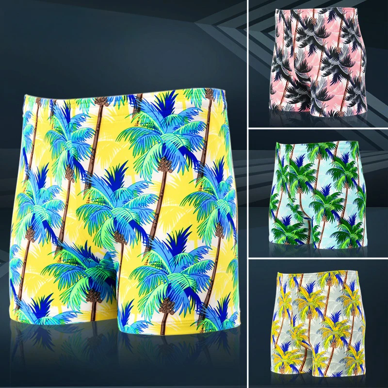

New Fashionable men's printed beach pants quick drying flat angle shorts swimming casual beach vacation swim shorts pants