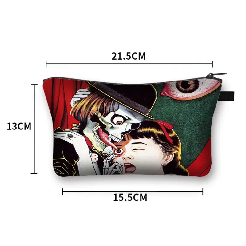 Cosmetic Bag Cosmetic Storage Bag Toiletry Bag Makeup Bag Cosmetic Case Horror Manga Print Cosmetic Case Tomie Spiralized Women Makeup Bags Lipstick Toiletry Bag Girls Mini Handbag