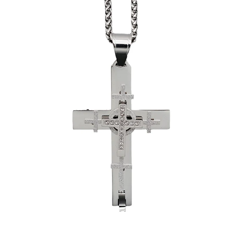 Edalla Collar San Benito Dije Cadena Acero Inoxidable Plateado De