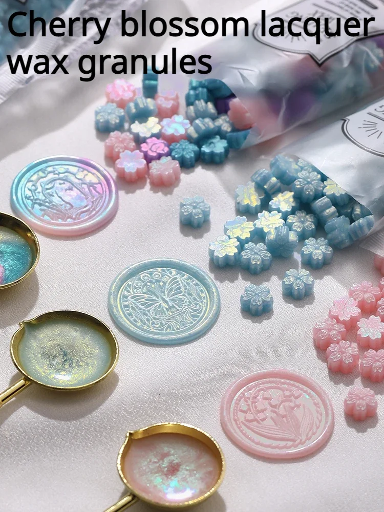 Sakura Fire Paint Particelle Di Cera Mars Pearl Fiori Luminosi Fatti A Mano Fai Da Te Sigillo Lettera Bocca Sigillatura Fabbricazione Materiale Cerato