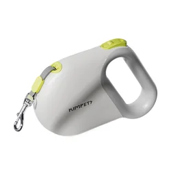 Retractable Reflective Dog Leash with Safety Brake Lock - 5M Extendable Walking Rope (White)