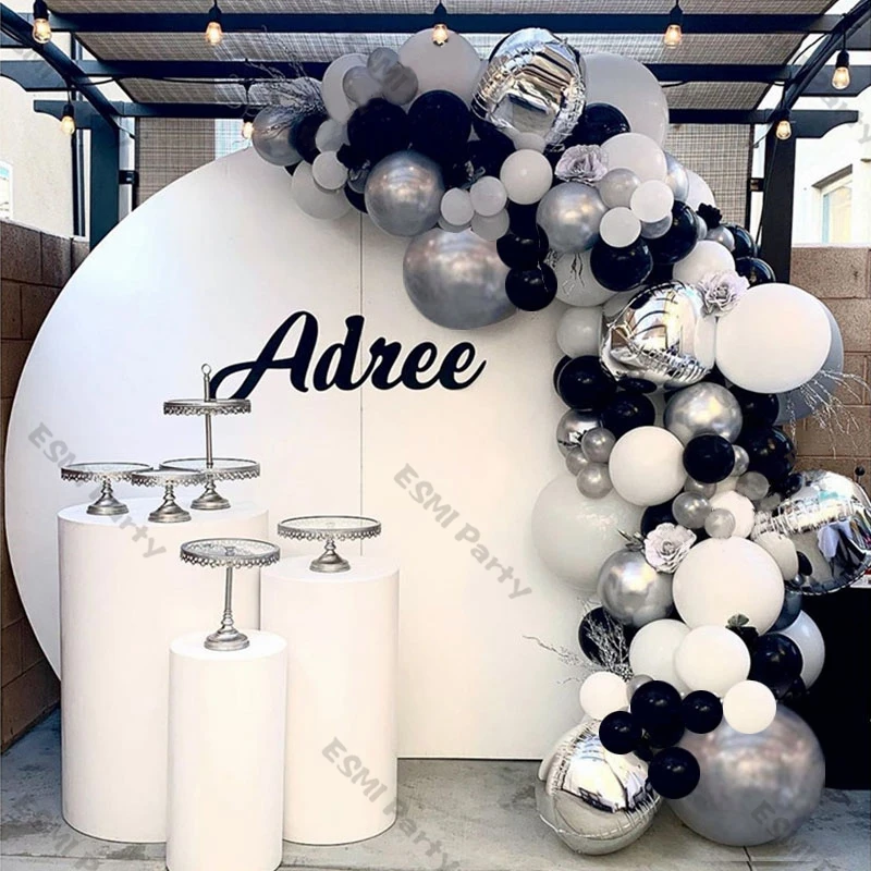 Kit arche à ballons Blanc & Silver (109 Ballons) – Happy Muz Deco