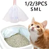 1/2/3Rolls Disposable Cat Litter Bags Disposable Pet Waste Bag with Drawstring Quick Clean Portable Cat Litter Box Liners Bags
