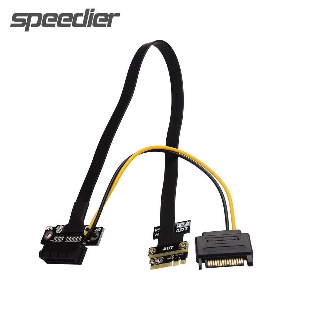 Adt-Link R51Sf M.2 Wifi A.E Key To Pcie 3.0X1 Riser Cable Pc Graphics Riser Card Adapter M2 Wifi Key A.E. A Pci-E 1X Extender