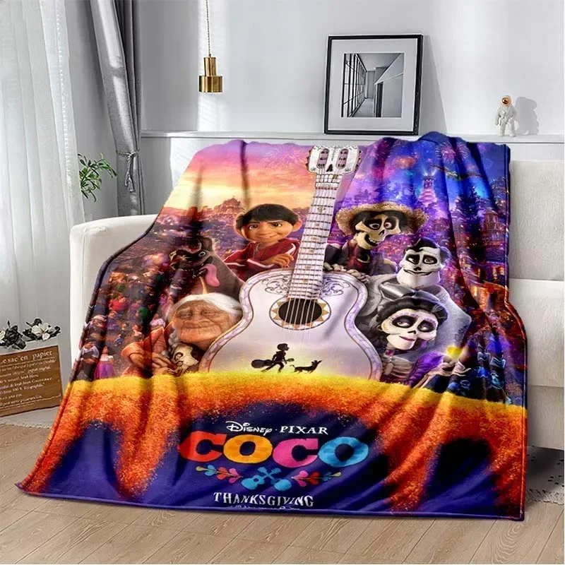 Manta cálida de felpa de Disney Coco Miguel, colcha de sofá, muy