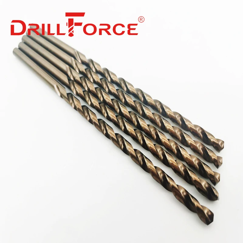 Drillforce Tools 1PC 2-14mm HSSCO 5% M35 cobalto 160-400mm punte elicoidali lunghe per acciaio inossidabile lega e ghisa