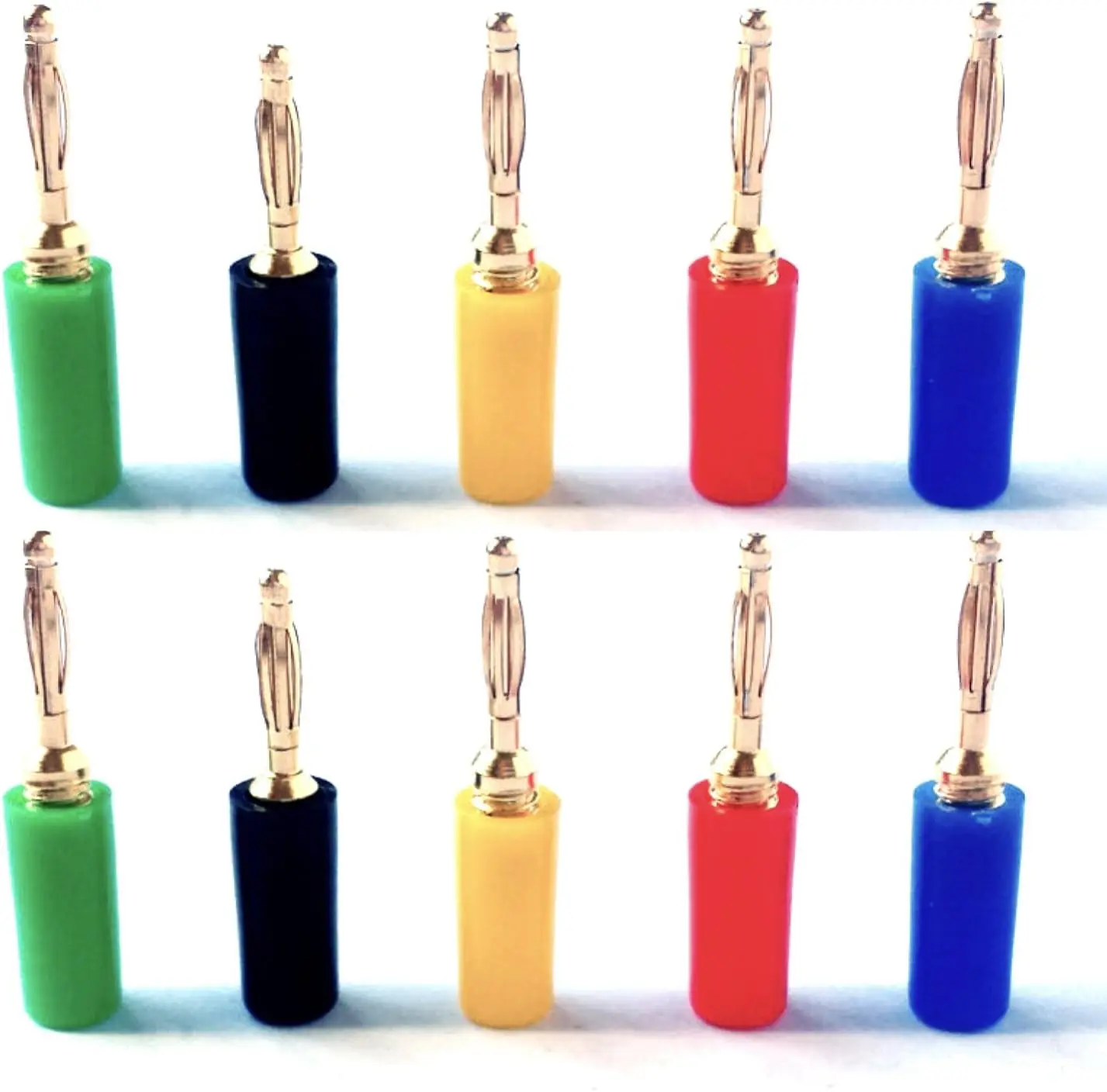 

5-Colors 2mm Mini Banana Male Plug Jack Cable Connector (10 Pack)