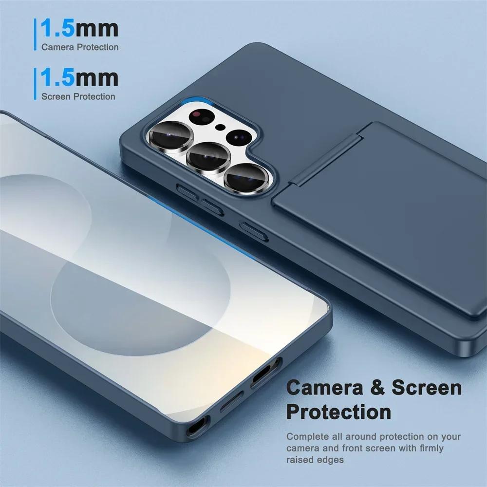 Shockproof Wallet Phone Case with Card Holder and Kickstand