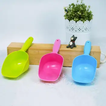 S13c58c4ad1a848e8b2ecc0449eb73b48e.jpg 1/3PCS New Multi-Color Pet Plastic Feeding Shovel Cat Food Spoon Dog Large Capacity Food Feeder Pet Accessories Random Color